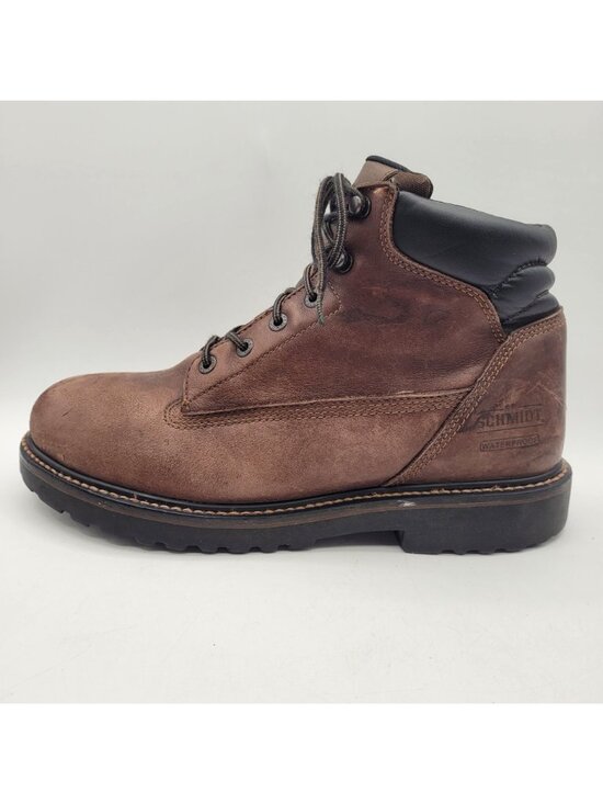 Schmidt Workwear Waterproof Work Boots Leather Men\'s Size 12 Brown READ main image 10